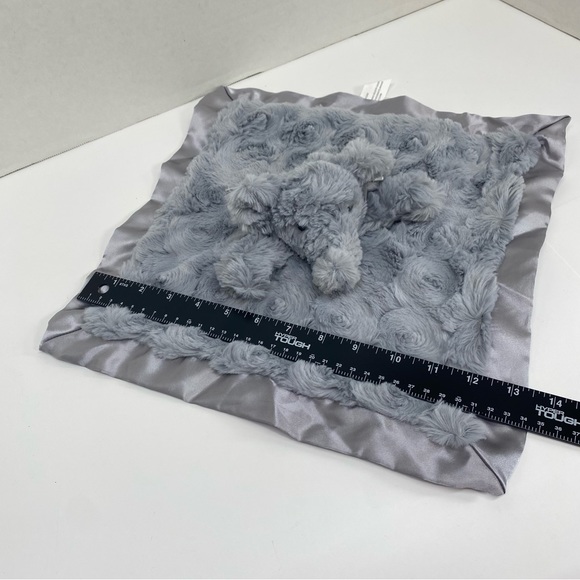 Cloud Island Gray Elephant Lovey Security Blanket Satin Trim and Back Baby Plush - Picture 12 of 15